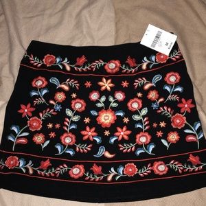 Black floral skirt